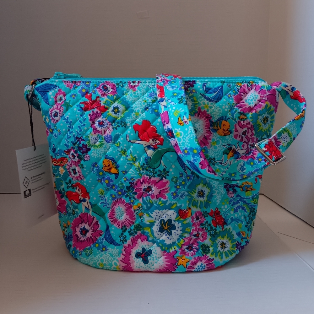 Vera Bradley Disney Little Mermaid Ariel Bucket Crossbody Bag Flounder S…